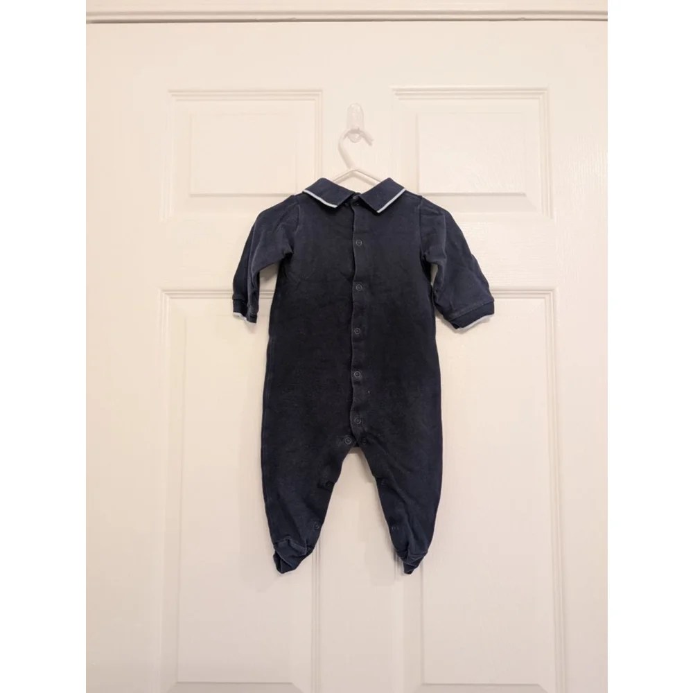 Baby Ralph Lauren Navy Blue Footie 9 Months